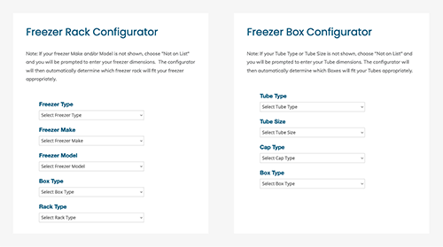 Crystal Freezer Rack & Box Configurator Screenshot